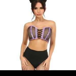 Daisy Corsets Purple and Black Crop Top